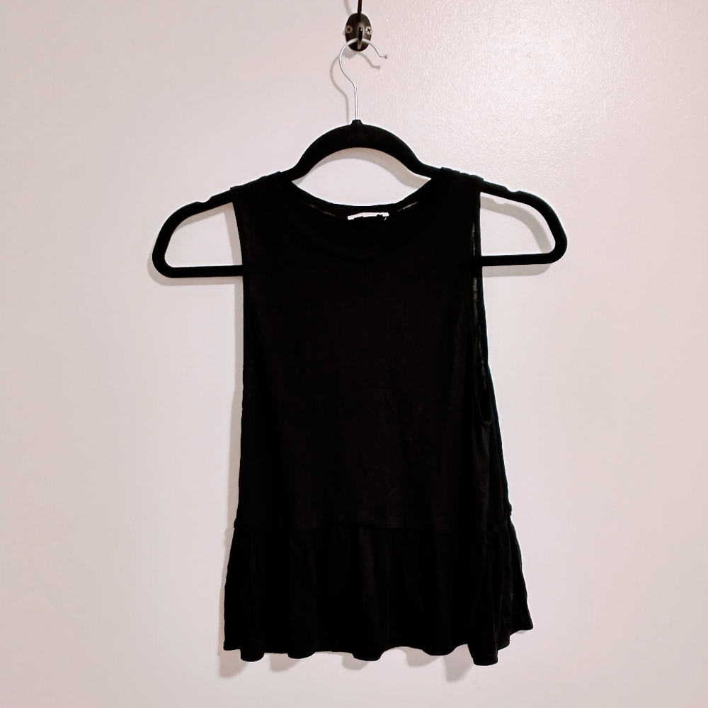 Wilfred aritzia peplum tank top black